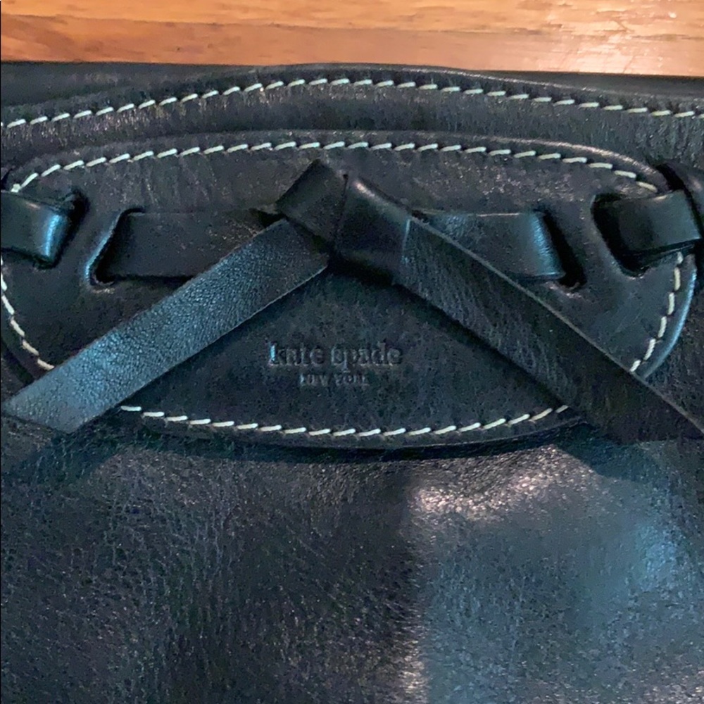 Kate Spade black leather shoulder purse